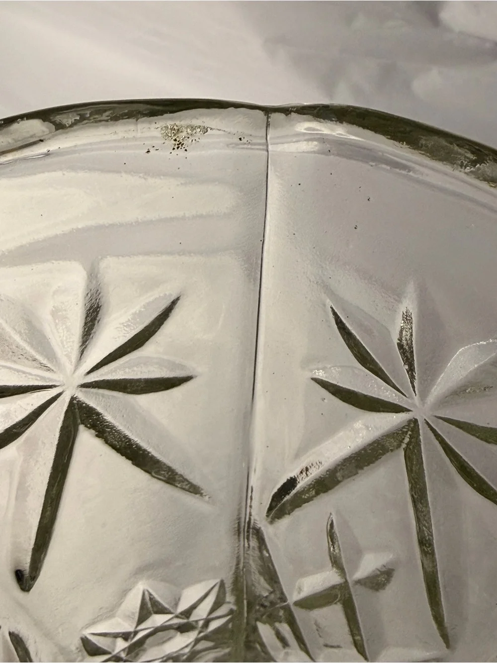 Vintage Anchor Hocking EAPC Star of David Clear Glass Vase Flared Rim